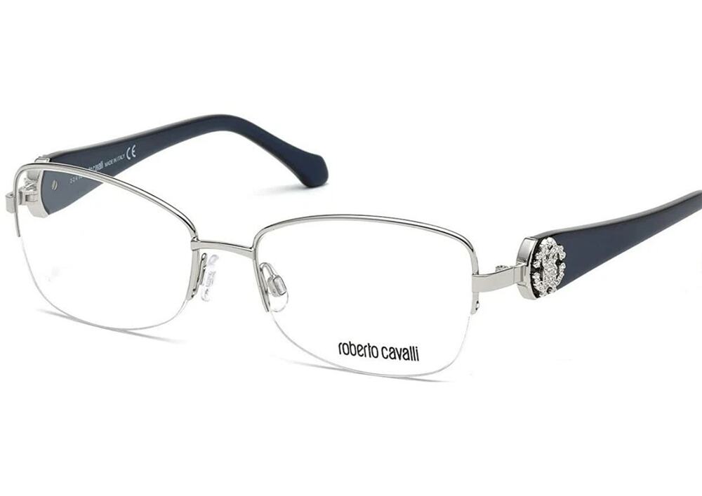 Roberto Cavalli Pherud RC0932 RC932 016 Silver Semi Rim Eyeglasses 54-17-135 RX